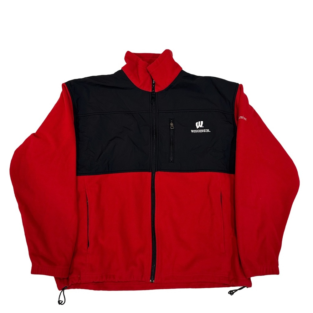 Vintage red and black Wisconsin Badgers Columbia zip up Sz XL